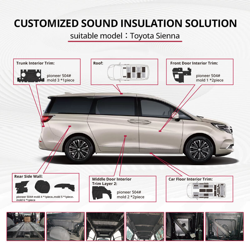 Toyota Sienna sound insulation kit / Custom sound insulation / Vehicle interior noise reduction parts / Toyota Sienna cabin quieting solution / Toyota Sienna door/floor/roof insulation factory