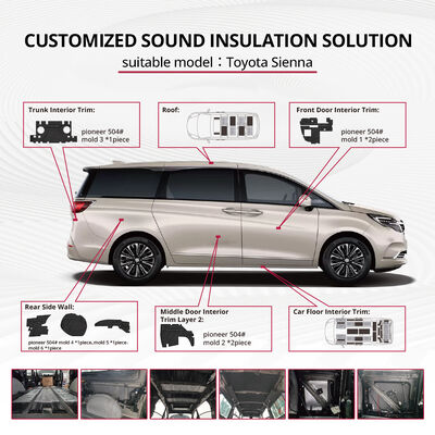 Bom preço Kit de isolamento acústico para Toyota Sienna / Isolamento acústico personalizado / Peças para redução de ruído interno do veículo / Solução de silenciamento da cabine do Toyota Sienna / Fábrica de isolamento para portas/assoalho/teto do Toyota Sienna on-line